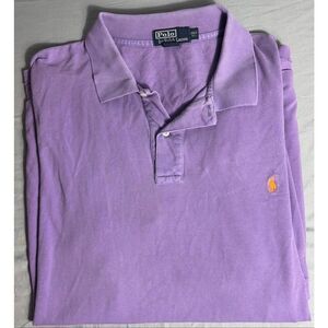 Ralph Lauren Polo Shirt Polo Mens 3XLT 3xl Big Tall Purple Orange Pony Vintage